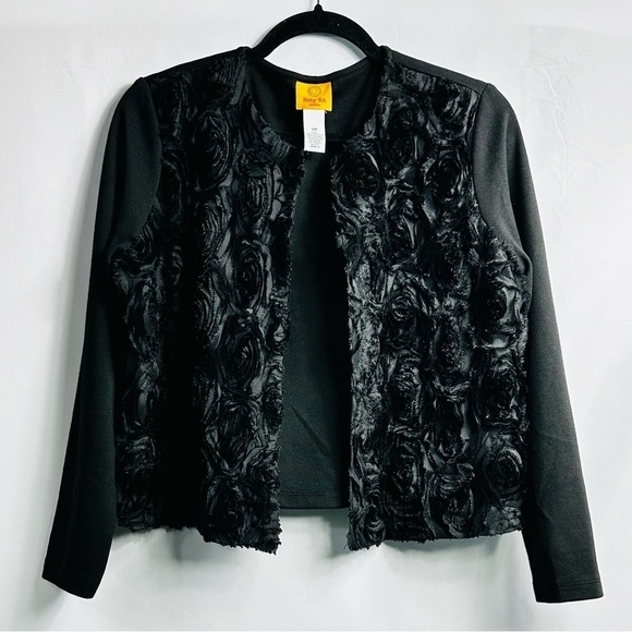 Ruby Rd. Jackets & Blazers - Ruby Rd. Petite Women’s Sz 12P Black Floral Appliqué Hook & Eye Closure Blazer